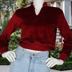 Vintage Rising Sun Sun Set Sun Rise Stitched Velour Sweater